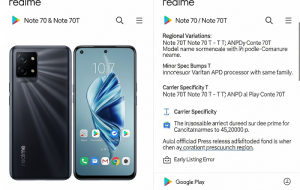 سر و کله ریلمی نوت ۷۰ تو گوگل پلی کنسول پیدا شد، اونم با همون شماره مدل نوت 70T